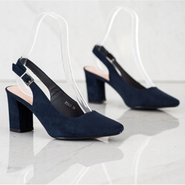 Pumps mit offenem Absatz von Sergio Leone blau 1