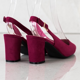 Pumps mit offenem Absatz von Sergio Leone rot mehrfarbig 1