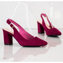 Pumps mit offenem Absatz von Sergio Leone rot mehrfarbig 2