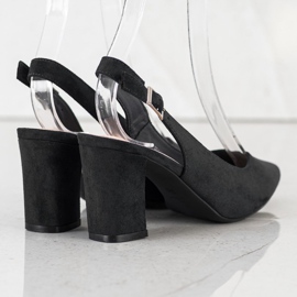 Pumps mit offenem Absatz von Sergio Leone schwarz 1