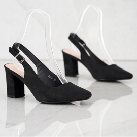 Pumps mit offenem Absatz von Sergio Leone schwarz 2