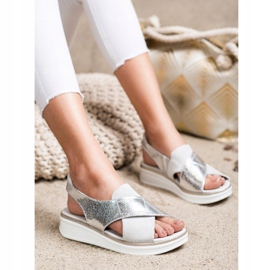 Sergio Leone Slip-On-Sandalen silber- 1