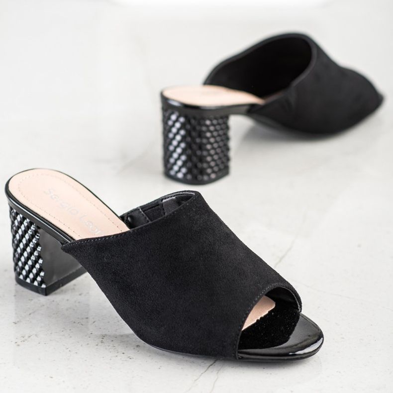 Elegante Sergio Leone Hausschuhe schwarz 1