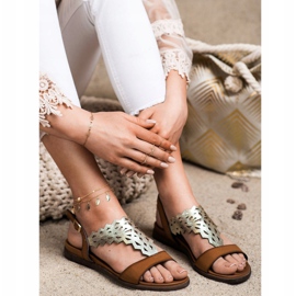 Modische Sergio Leone Sandalen braun 1