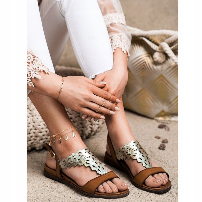 Modische Sergio Leone Sandalen braun 1