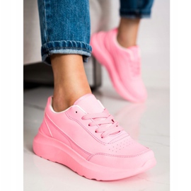 SHELOVET Klassische Sneakers aus Öko-Leder rosa 1