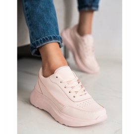 SHELOVET Klassische Sneakers aus Öko-Leder rosa 2