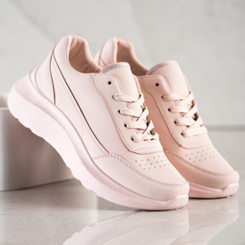 SHELOVET Klassische Sneakers aus Öko-Leder rosa 1