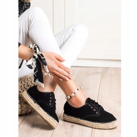 SHELOVET Espadrilles aus Wildleder schwarz 2