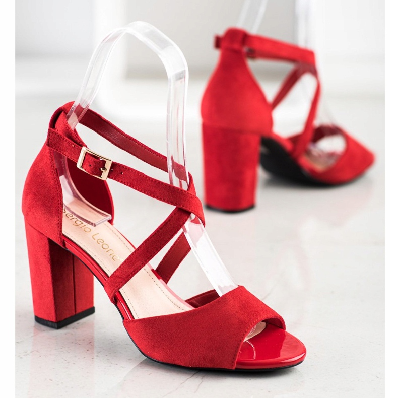 Modische Sergio Leone Pumps rot 1