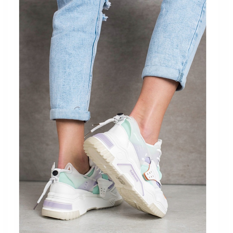 SHELOVET Bunte Mode-Turnschuhe weiß mehrfarbig 2