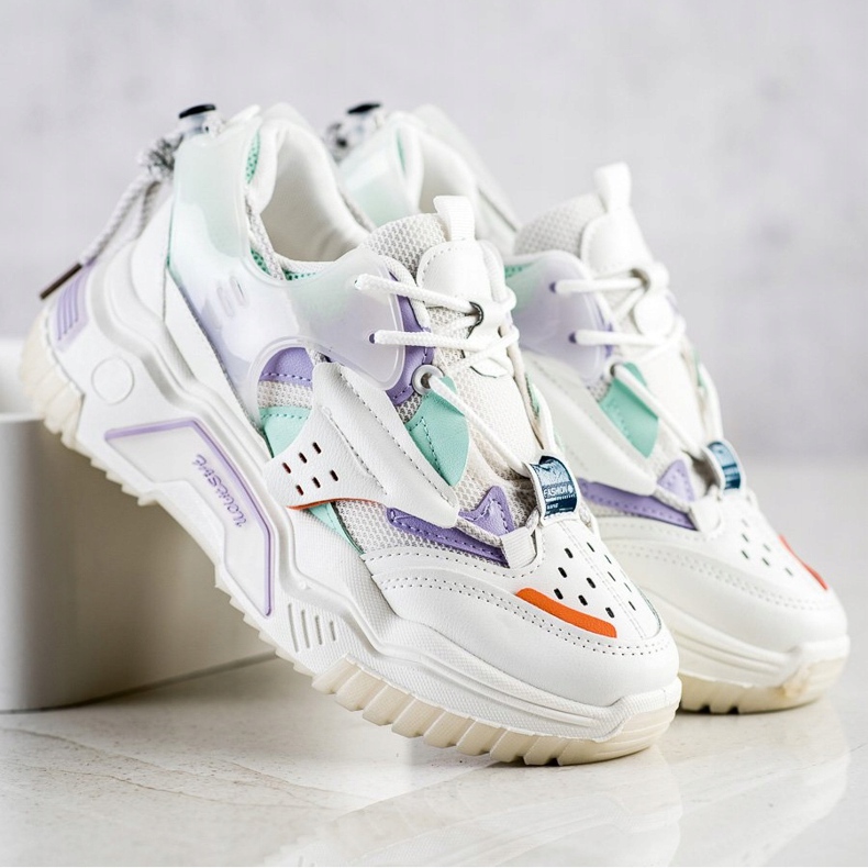 SHELOVET Bunte Mode-Turnschuhe weiß mehrfarbig 1