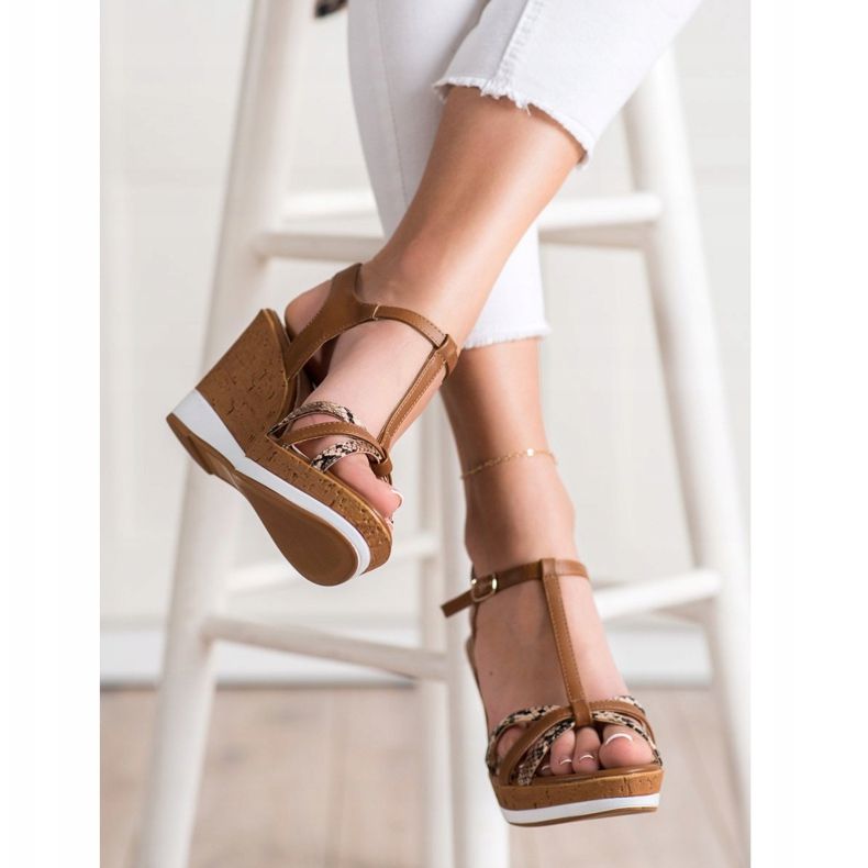 Sergio Leone Keilsandalen braun 2