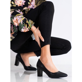 Sergio Leone Pumps mit bedecktem Absatz schwarz 1