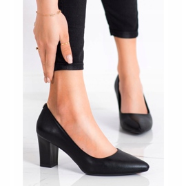 Sergio Leone Pumps mit bedecktem Absatz schwarz 2