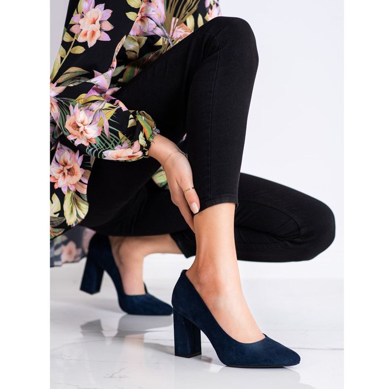 Klassische Sergio Leone Pumps navy blau 1