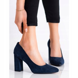 Klassische Sergio Leone Pumps navy blau 2