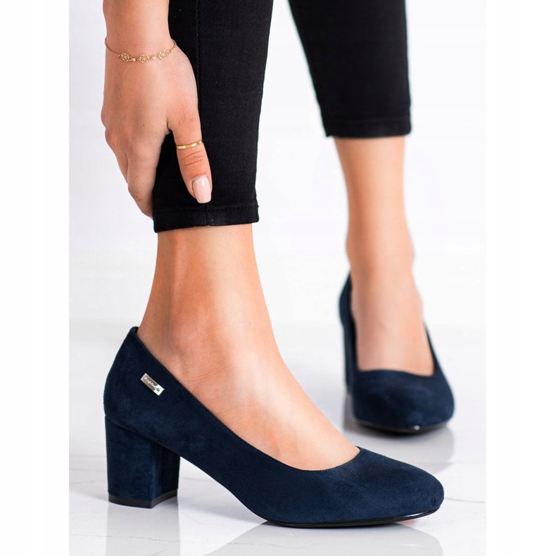 Klassische Sergio Leone Pumps navy blau 1