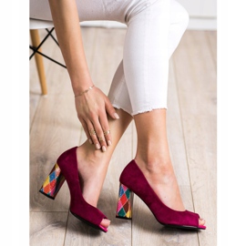 Sergio Leone Pumps mit gemustertem Absatz rosa 2