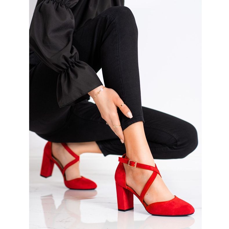 Pumps mit Schnalle Sergio Leone rot 1
