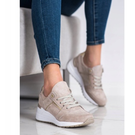 Filippo Beige Leder Sportschuhe 1