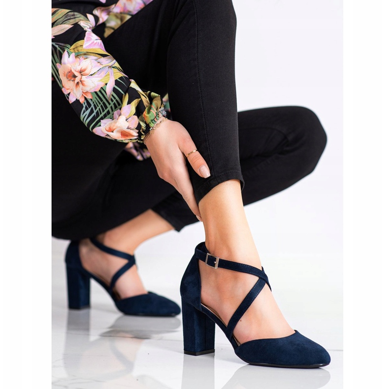 Pumps mit Schnalle Sergio Leone navy blau 1