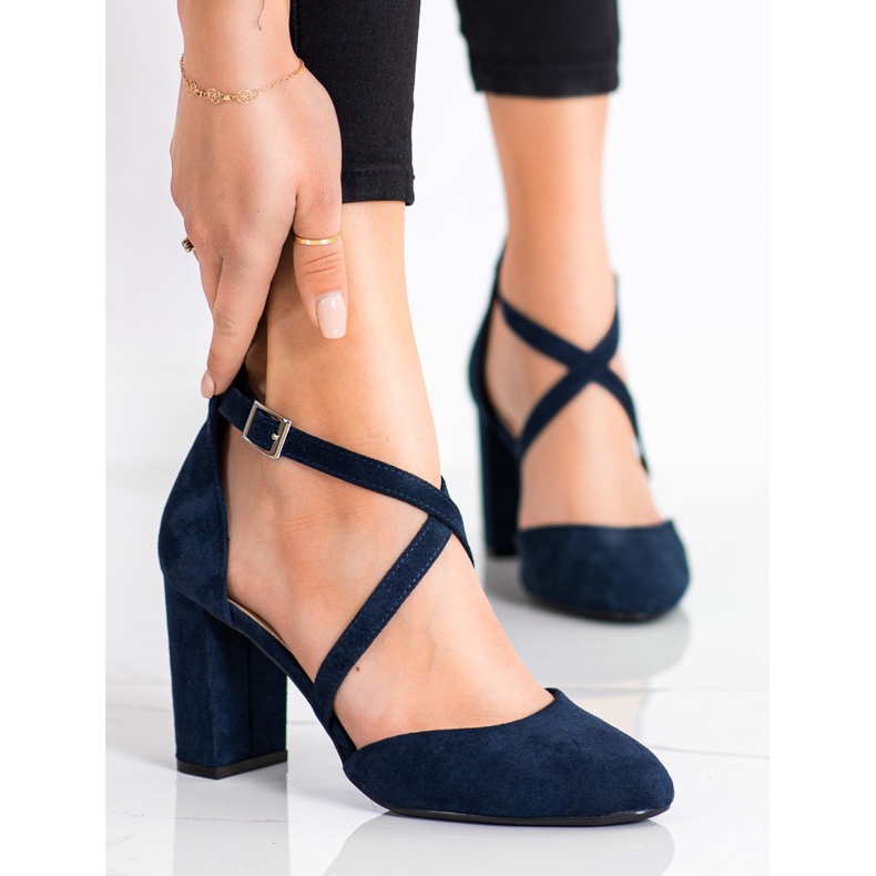 Pumps mit Schnalle Sergio Leone marineblau 2