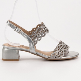 Kylie Stylische Sandalen mit hohen Absätzen grau 2