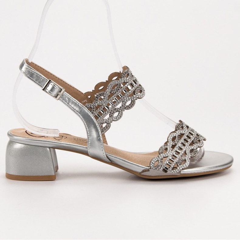 Kylie Stylische Sandalen mit hohen Absätzen grau 2