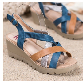 Kylie Bequeme Keilsandalen blau 1