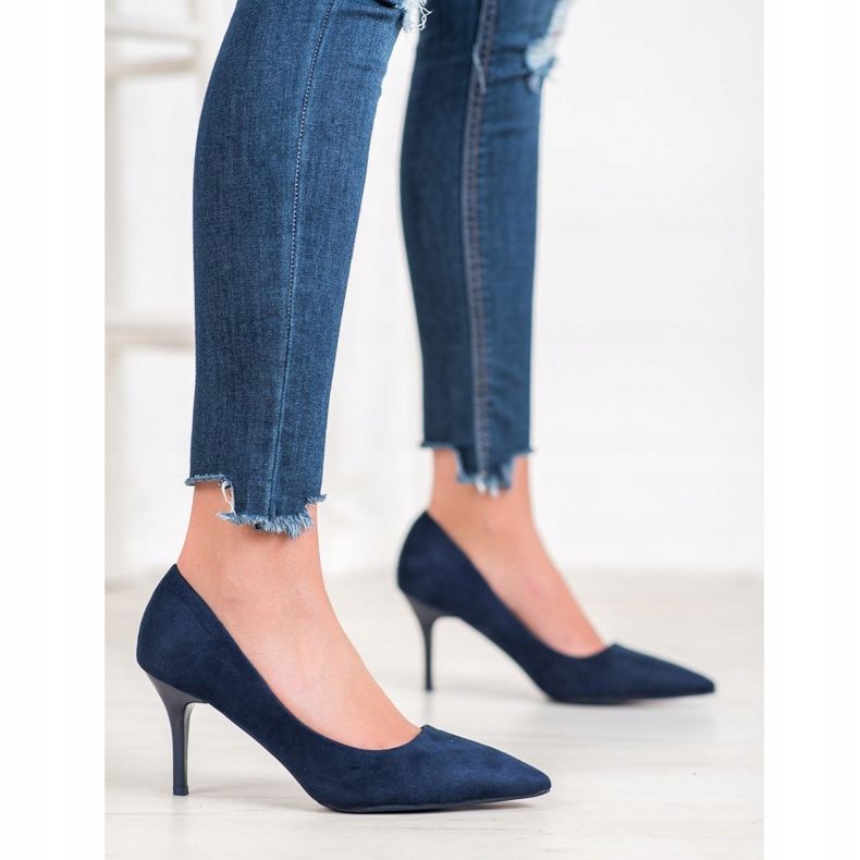 Small Swan Lässige High Heels blau 2