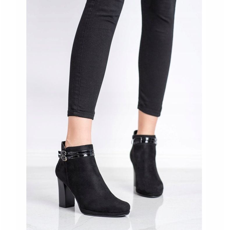 M.Daszyński Elegante Stiefel mit Streifen schwarz 1