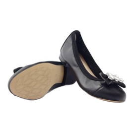 Frauen Ballerinas mit Bug und Kristallen 1402 schwarze Gamis 3