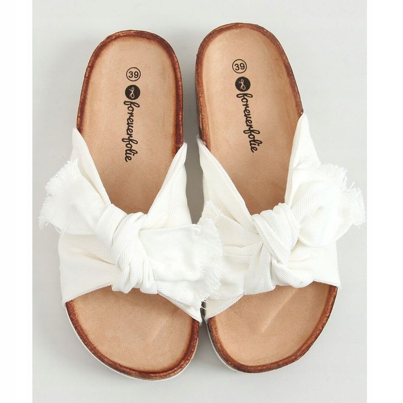 Weiß WS11 Weiße Baumwollpantoffeln 1