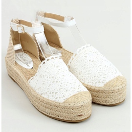 Weiße Spitze Espadrilles 888-85 Weiß 1