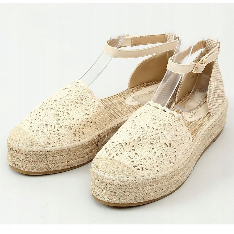 Beige Spitze Espadrilles 888-85 Beige 1