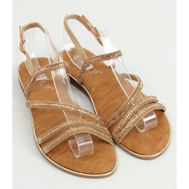 Sandalen mit goldenen Zirkonias SM0023 Gold 1