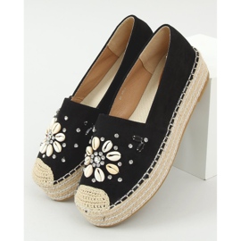 Schwarze Espadrilles mit Muscheln 2798 Schwarz 1