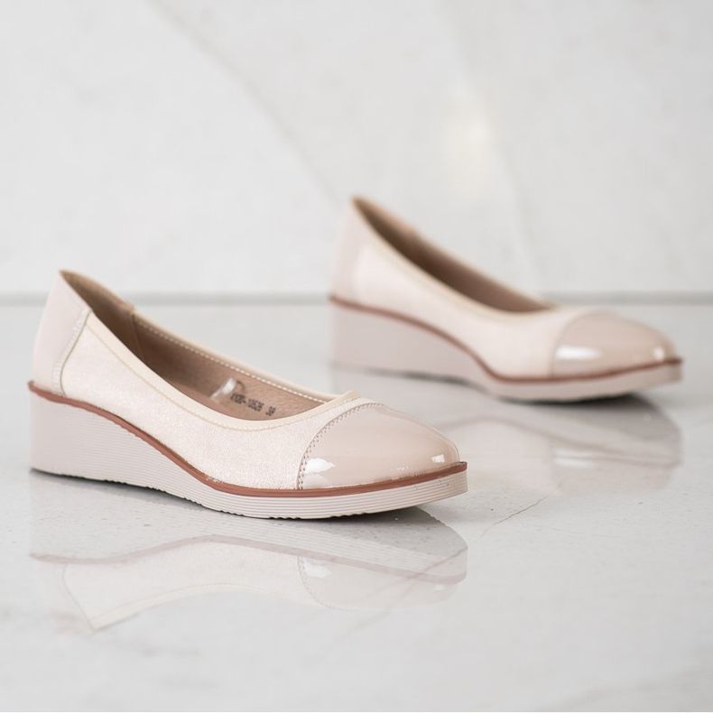 VINCEZA Ballerinas mit Keilabsatz beige 1