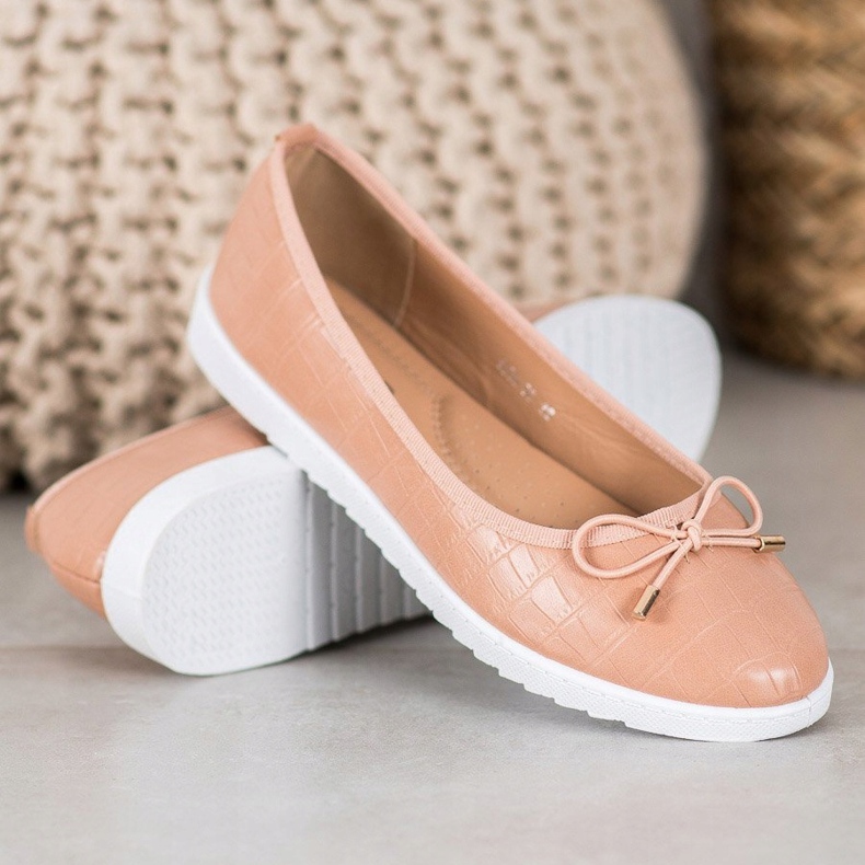 SHELOVET Ballerinas aus Öko-Leder braun 1