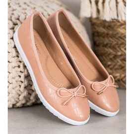 SHELOVET Ballerinas aus Öko-Leder braun 2