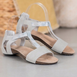 VINCEZA Ledersandalen grau 1