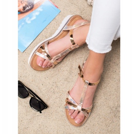 Small Swan Sandalen mit Holo-Effekt golden 1