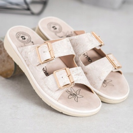 Evento Bequeme Hausschuhe aus Öko-Leder braun 1