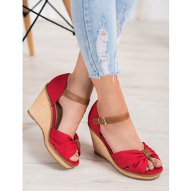 SHELOVET Hochhackige Sandalen rot 1