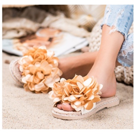 Anesia Paris Stilvolle Hausschuhe beige 1