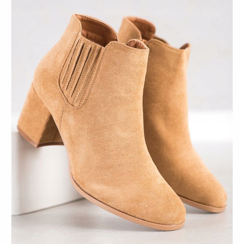 Bella Paris Kurze Stiefeletten aus Wildleder beige 2