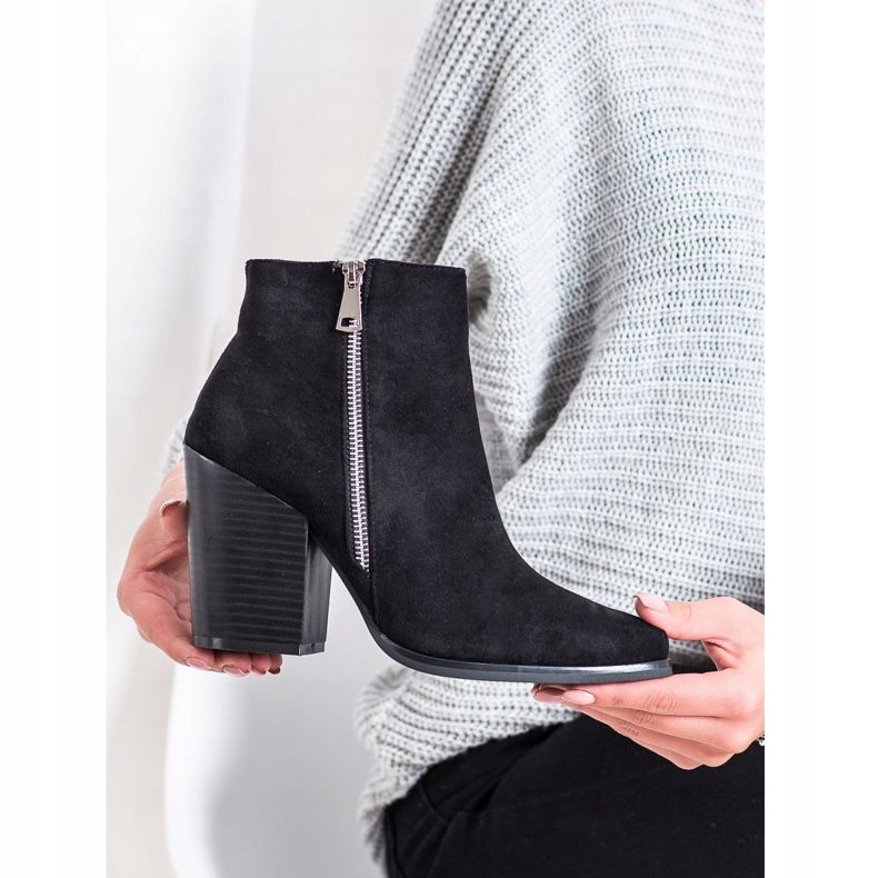 Marquiz Warme Stiefel mit dekorativem Reißverschluss schwarz 1