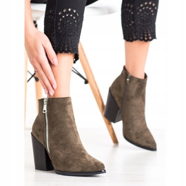 Marquiz Warme Stiefel mit dekorativem Reißverschluss braun grün 2