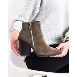 Marquiz Warme Stiefel mit dekorativem Reißverschluss braun grün 1